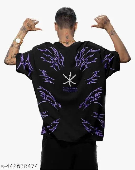 DeepBlack oversized anime-inspired Kakashi Hatake t-shirt, cotton loop knit fabric (GSM250), non-PVC DTF print, Mumbai Fashions' eco-conscious style from India