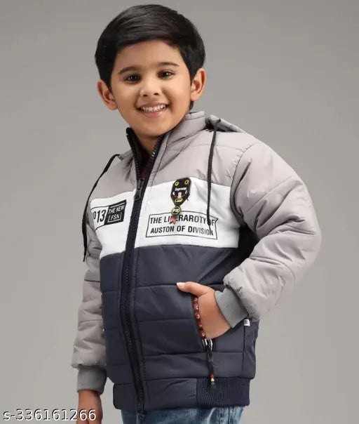 Colorblocked polyester Punjab Hills boys' and kids' jackets, long sleeves for 3-4 years old, Indian origin