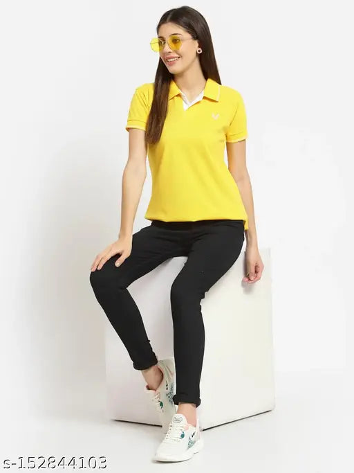 Solid KZALCON cotton women's short sleeve t-shirt, XL (bust size 40 in), versatile casual wear from India