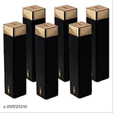 Frosty black & gold plastic fridge square water bottles (6 pieces, 1L each), food-grade, space-saving design, leak-proof & reusable