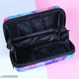 PU mini suitcase bag, solid net pattern, 2 compartments, free size (7in x 2in x 4in), ergonomic sling design, made in India