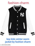 Trendy cotton blend winter jacket for boys, printed net pattern in warm colors, long sleeves, size 10-16 years