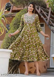 Rayon printed anarkali kurti, ideal for parties and festivals, S-XXXL sizes