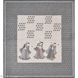 Grey cotton double bedsheet set with queen size, TC 144 and 2 pillow covers - Jaipuri design for summer use, easy maintenance