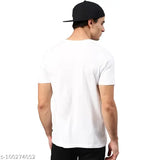 Facebook Printed White Cotton Half Sleeve T-Shirt, unique design, made in India
