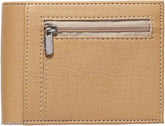 Beige PU leather men's wallet with album design, chain coin pocket, and 2 card slots - perfect for daily essentials. Made in India