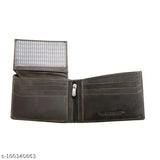 Hazel green leather wallet, 5 compartments, made in India (100% genuine leather)