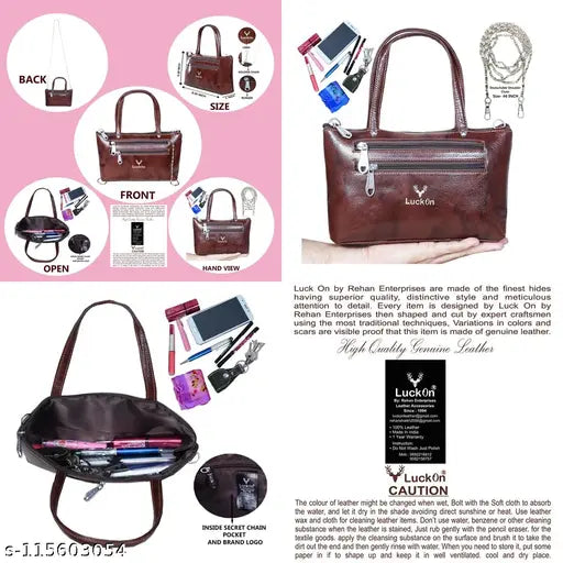 Genuine R28 Brown Bombay Sheep Leather Women's Hand Clutch Bag, size L 850 x H 550 inch, ideal for regular use mobile phone carry. Solid, handcrafted leather design with a durable stitch finish