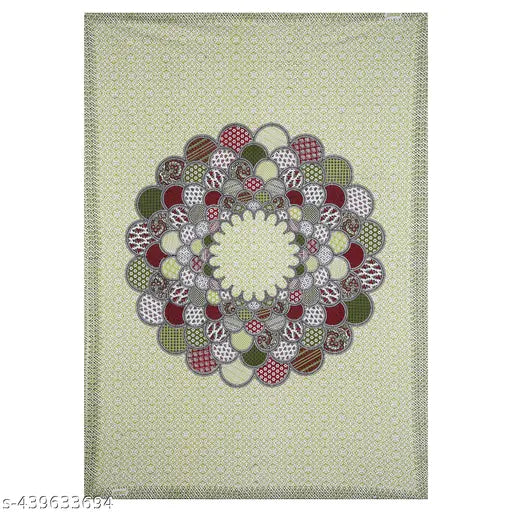 Jaipuri printed cotton single bedsheet with 1 pillow cover, soft & breathable 180 thread count for adults, ideal for mild winter, Indian craftsmanship