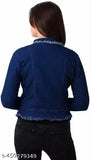 Denim, solid-colored women's long-sleeved jacket, variety of sizes from S to XXXL, India origin