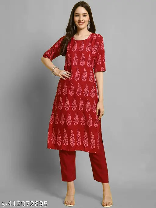 Printed crepe kurta set combo of 3 for women, stylish Indian attire in various sizes