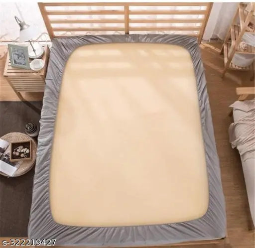 Glace cotton floral fitted queen bedsheet & pillow covers (180 thread count), superfine quality for summer use. Attractive golden finish, elastic border for neat fit