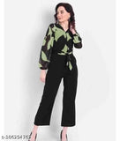 Indian Georgette jumpsuit with long sleeves, stylish and solid