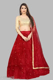 Art Silk Women's Lehenga, Net bottom & dupatta, Indian semi-stitched fashion