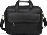 Leather black men's messenger bag by Kim Bag House, free size with 2 compartments