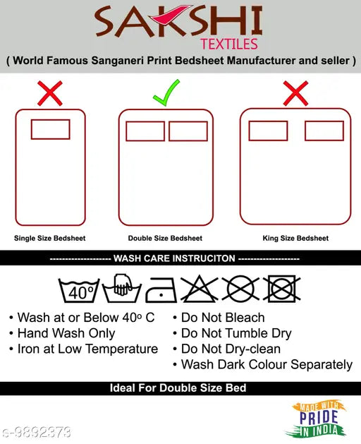 Cotton blue Chunri pattern double bed sheet, Sanganeri print from India with 2 pillow covers