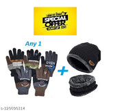 Woolen beanie cap with neck warmer and winter fur gloves, one-size fits most for outdoor activities and daily wear. Multi-function hat and scarf set with soft thermal fleece lining and artificial wool inner, perfect for various cold weather activities such as skiing, hiking, or camping