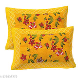 Cotton botanical-print fitted double bedsheets with pillow, ideal for summer adult use, quality regular thread count 280, India origin