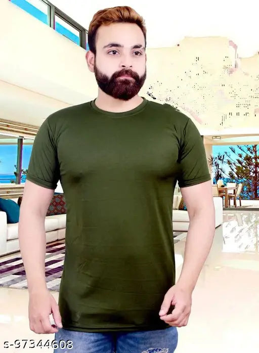 Men'S Plan Polyester Tshirt Combo || Regular Fit Men'S Tshirt || Trendy Graceful Men Tshirt || Men Round Neck Tshirt Plan Dry Fit Sports T -Shirts Multi Color || (Pack Of 1)