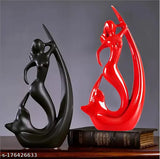 Indian ceramic modern art fish angel ornaments set of 2, handmade, elegant beauty for living room decor, 15x8.3x27cm