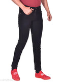 Solid denim men's jeans, elegant and stylish, perfect fit for everyday wear (Size 28-42), made in India