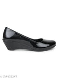 Patent leather, trendy women's casual bellies ballerinas - slip-on, solid design for office wear & partywear (India origin)
