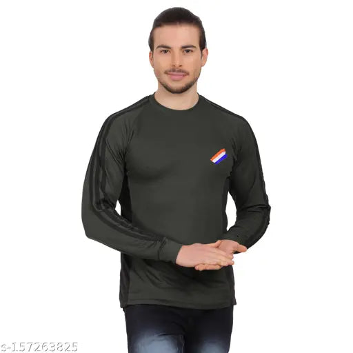 Indian-made ACONITE men's long-sleeve dry fit commando sport t-shirt with printed net pattern, best for sports, gym, biking, and outdoor activities. High-quality, ideal for casual wear