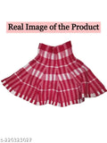 Red and white striped wool plaid high waist mini skirt with sleeveless top for women's casual wear, daily party or tennis/badminton
