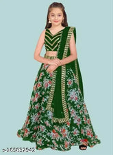 Women's taffeta silk and net lehenga choli set, sky color with embroidered zari work, festival special, free size
