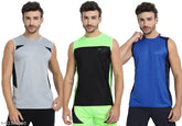 Bright polyester FTX men's sleeveless t-shirt, multipack of 3 sizes (S, M, XL), vibrant colors for activity & casual wear