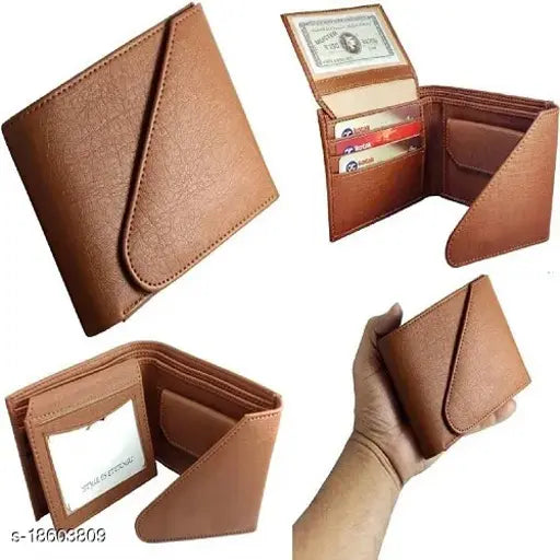 Lime wear FancyLatest men's PU wallet, solid pattern with 5 compartments. Free size (13cm x 10cm), made in India