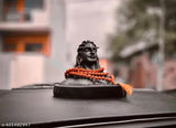 Handcrafted Mahadev Adiyogi idol, intricate Indian sculpture with Har Har Mahadev inscription