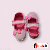 Synthetic printed LifeO Girls Velcro casual boots for kids, open back net design, sizes: 3.5-4yrs(15.5cm), 2-2.5yrs(14cm)