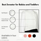 White pure wool vest for newborn babies (0-3 months), seamless and breathable for comfort, hypoallergenic and hand-knitted