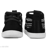 Black textile and PVC lace casual shoes for toddlers, featuring solid net pattern