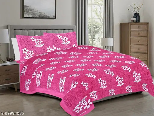 Multicolor Rajasthani traditional print king size 100% cotton double bed sheets with 2 pillow covers, ideal for summer and adult use (104 thread count)