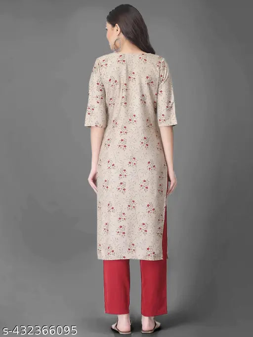 Printed crepe Kurta and palazzo set for women, India