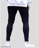 Men's black denim KING jeans, latest designer style in slim fit - size 28, 30, 32 (India origin)
