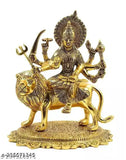 Durga Sherawali MATA Rani brass statue, spiritual figurine for home decor or puja gifts, sitting on lion, Indian artisan crafted