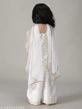 Unique designers girls salwar suit kurta sets, silk blend with checked pattern, trendy ethnic wear for parties, India's top designers, sizes 1-2, 2-3, 3-4, 4-5, 5-6, 6-7 years