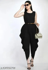 New Fancy crepe printed maxi dhoti jumpsuit, ideal for festive occasions, Indian body type, elastic waist, sweat-absorbent