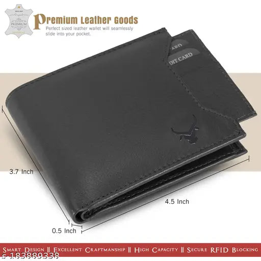 Genuine leather RFID protected men's wallet and pen combo, solid brown style for gifting