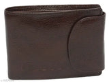 Genuine leather mens wallet, solid brown color, one compartment, free size for everyday carry