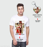 Customized Photo Printed Cotton Blend T-shirt for Men, short sleeve, size S/M/L/XL