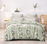 Multi-colored kids' single bed reversible comforter, soft glace cotton with floral print, easy care and all-season use