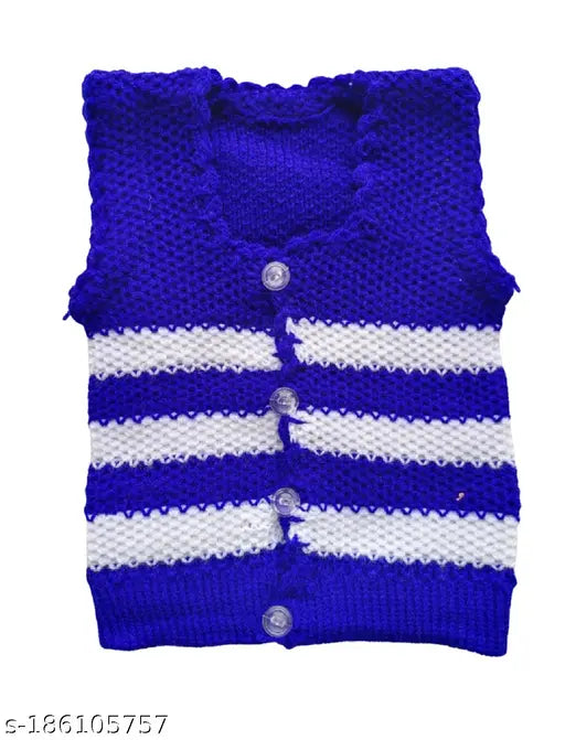 Multicolor woolen sleeveless kids sweater combo pack (2 pieces) - ideal winterwear for babies