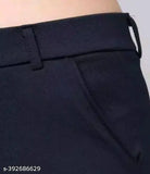 Solid cotton lycra classy 4-way pant, Indian export - size 28 (waist 28in, length 32in)