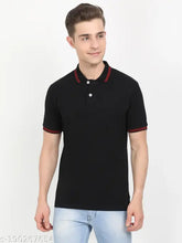 Masculino Latino Men's Black Cotton Polo T-Shirt, solid pattern, short sleeves, premium quality, size options include XXL, XXXL, 4XL, 5XL, bio washed, machine washable in cold water