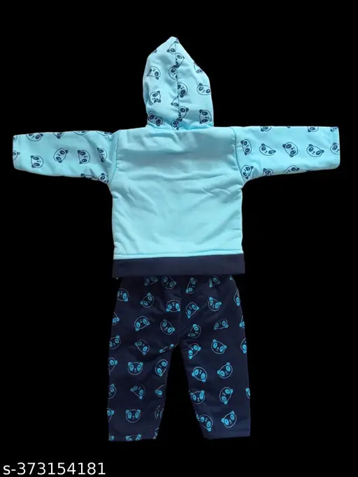 Winter Wool hoodies for baby boys & girls, printed net pattern, long sleeves, 0-12 months, Indian origin