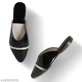 Canvas slip-on belly shoes for women, black colorblocked ballerinas - stylish, lightweight, non-fatigue, non-slippery design